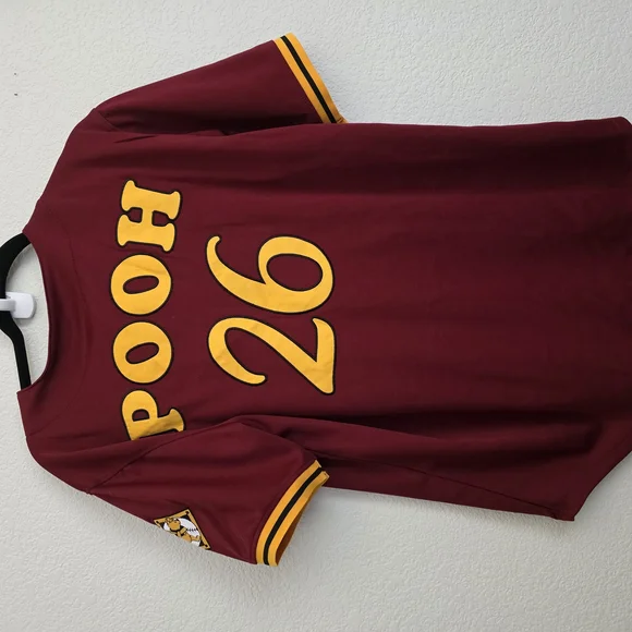 Disney X BoxLunch Exclusive Maroon Whinnie The Pooh 26 Baseball Jersey Shirt - Picture 5 of 7